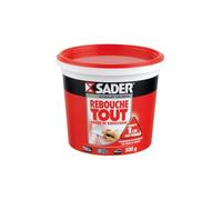 Sader Enduit de Rebouchage Intérieur Rebouche Tout Blanc - Pot de 500g | Prêt à l’Emploi - Tous Supports - Rebouchage et Égalisation de Trous et Fissures Jusqu’à 1 cm - Joint Plaque de Plâtre