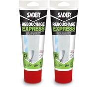 Sader Enduit de Rebouchage Rebouche Tout Express, Rebouche jusqu'à 1cm Sans Retrait, Intérieur et Extérieur, Séchage Rapide, Pâte Prête à l'Emploi, Gris, Tube de 200 ml (Lot de 2)