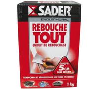 Bostik Sader Rebouche Tout - Enduit de Rebouchage Intérieur - Tous Supports - Rebouchage et Égalisation de Trous et Fissures Jusqu’à 1 cm - Joint Plaque de Plâtre - 1 carton de 1kg - Format Poudre