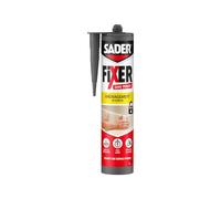 SADER FIXER Sans Percer Aménagement Intérieur - Mastic Colle Acrylique, Prise Rapide, Maintien Puissant, Comble les Irrégularités jusqu’à 5 mm, Peut se Peindre, Beige, Cartouche 360g