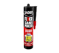 Sader Fixer Sans Percer Extra Fort - Tous Matériaux et Tous Supports - Mastic Colle Intérieur - Maintien immédiat Extra-Fort - Acrylique - Couleur : Blanc Crème - Cartouche 310 ml