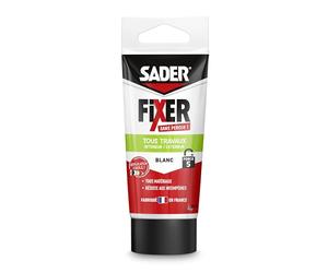 SADER FIXER Sans Percer Tous Travaux Intérieur/Extérieur Blanc - Tube 50g | Mastic Colle Hybride - Collage Puissant - Tous Matériaux - Peut se Peindre