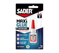Sader Maxiglue Application Précise - Super Glue Universelle - Tous Matériaux - Colle de Réparation à Prise Rapide - Colle Extra Forte -Transparente - Flacon de 5 g