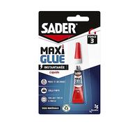 Sader Maxiglue Liquide - Super Glue Universelle - Tous Matériaux - Colle de Réparation à Prise Rapide - Colle Extra Forte -Transparente - Tube de 3 g