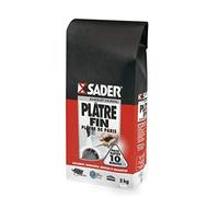 Sader - Plâtre Fin de Paris - Scellement, Rebouchage, Montage et Réparation - Tous Supports - Intérieur - Prise Rapide 10 Minutes - Sac de 5 kg