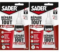 Sader Répare Tout Extrême Clic - Colle Extra Forte Tous Matériaux - Intérieur/Extérieur - Colle de Réparation/Bricolage - Sans odeur et Sans Solvant - Transparente - Tube de 30 g (avec fermeture clic)
