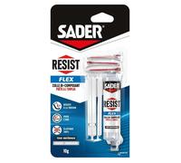Sader Colle bi-composants Resist Flex – Réparation tout support, translucide 1 seringue 10 g
