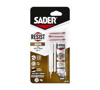 Sader Resist Bois - Colle Bi-Composants Bois - Colle de Réparation Bois - Tous Bois et Dérivés - Intérieur/Extérieur - Couleur : beige- 1 Seringue de 10 g (+ 3 embouts mélangeurs)