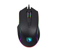 Sades Scythe Gaming Mouse avec câble 4000 dpi réglable, 11 RGB rétroéclairage, 7 boutons programmables, USB avec bouton Sniper pour ordinateur portable Gamer PC - Couleur noire