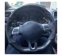 SADHADAH Couvre Volant Voiture Housse Volant Tressé pour Golf 6 pour GTI pour MK6 pour VW pour Polo pour GTI pour Scirocco R pour Passat pour CC Car Housse Volant Voiture(Style C)