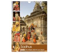 Sadhus - Les hommes saints du Népal, Version française (Calendrier mural 2026 DIN A4 portrait), Calendrier CALVENDO mensuel