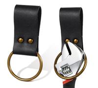 Sadnyy Lot de 2 supports de marteau en cuir pour ceinture, convient aux ceintures jusqu'à 5,1 cm de large, accessoire pour le travail du bois, les charpentiers, les électriciens (noir)