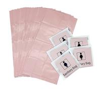 Sadocom Lot de 100 sacs jetables pour serviettes hygiéniques emballées individuellement, sacs d'hygiène féminine, protection de l'intimité, sacs tampons pour salle de bain, rose