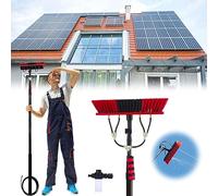 SADOMAIN 3.6-6m Perche Telescopique Toiture avec Brosse Telescopique de Nettoyage,Kit Nettoyage Vitre, Balai Brosse pour Extérieur Terrasse,Nettoyage Panneaux Photovoltaïques (35cm Brush Head,4.6M)