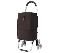 SADOMAIN Chariot de Course | Chariot marché 6 Roues - 3 Roues de Chaque côté | 2 en 1 Poussette marché Pliable et Diable | Caddie Panier Montant escalier, 60 L (E)