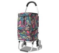 SADOMAIN Chariot de Course | Chariot marché 6 Roues - 3 Roues de Chaque côté | 2 en 1 Poussette marché Pliable et Diable | Caddie Panier Montant escalier, 60 L (A)