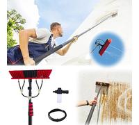SADOMAIN Perche Télescopique Nettoyage 3.6-6M avec Brosse à Récurer perméable à l’Eau et Tuyau d'eau Interne - Nettoyeur de Vitres, auvents, Murs, Volets roulants (35cm Brush Head,6M)