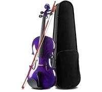 SADPRKR Ensemble de violon pour enfants et adultes 1/8 1/4 1/2 3/4 4/4 violons acoustiques en bois violet avec étui