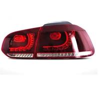 SADQRG Feu arrière Brouillard Paire de feux arrière de voiture pour VW pour golf 6 pour mk6 R20 2008-2013 feu arrière à scintillement d'eau qui coule clignotant(Red clear)