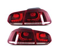 SADQRG Feux arrière Ensemble De Feu Arrière Voiture Pour VW Pour Golf6 Pour Mk6 R20 08-13 Feu Arrière Clignotant À Scintillement D'eau Qui Coule Feu Arrière(Red Clear)