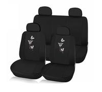 SADQRG VéHicule Protection Tapis Housse Siège Voiture Universelle 5 Couleurs Volant Intérieur Style Couverture Universel Housse Couvre Sieges(Noir)