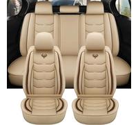 SADQRG VéHicule Protection Tapis Housse Siège Voiture Universelle Cuir pour Ford pour Edge pour Golf G5 pour Mercedes pour W204 pour Kia pour Rio Housse Couvre Sieges(Beige)
