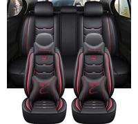 SADQRG VéHicule Protection Tapis Housse Siège Voiture Universelle Cuir pour Ford pour Edge pour Golf G5 pour Mercedes pour W204 pour Kia pour Rio Housse Couvre Sieges(Black Red A)