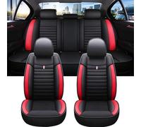 SADQRG VéHicule Protection Tapis Housse Siège Voiture Universelle pour Kuga pour Astra pour Volvo pour S60 pour Qashqai pour J11 Détails Intérieurs Housse Couvre Sieges(Noir Rouge)
