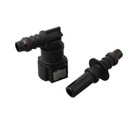 SAE 9 89 90 Deg Connecteur de ligne de carburant coudé à libération rapide avec tuyau en nylon ID 8 mm Verrou à bouton-poussoir Compatible avec essence, diesel et fluides communs