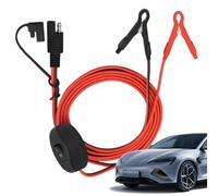 SAE Connecteur de Batterie | Câble de Chargeur de Batterie pour Moto avec Bouton - Connecteur Rapide, Adaptateur SAE pour Voiture, Quad, Remorque, Tondeuse à Gazon, Camping-Car, Tracteur