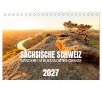 Sächsische Schweiz - Wandern im Elbsandsteingebirge (Tischkalender 2027 DIN A5 quer), CALVENDO Monatskalender: Impressionen aus der Sächsischen Schweiz mit Ortsangaben zum Nachwandern