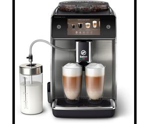 Saeco GranAroma Deluxe SM6685/00 Machine Expresso Entièrement Automatique 15 bar, Broyeur 12 paramètres, Réservoir 1.8L, Écran TFT Couleur, Compatibilité AquaClean