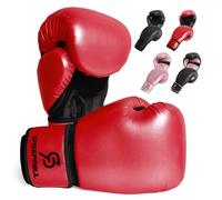 SAEEPABUL S200 Gants de boxe pour homme et femme adaptés pour boxe, kickboxing, arts martiaux mixtes Maui Thai, MMA Sac lourd Combat Entraînement Rouge sang 397 g
