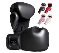 SAEEPABUL S200 Gants de boxe pour homme et femme adaptés pour boxe, kickboxing, arts martiaux mixtes Maui Thai, MMA Sac lourd Noir 340 g