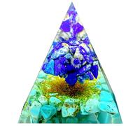Saefheled Arbre de vie faite à la main Pyramide Ogoni L'énergie positive Reiki Traitement Ogoni Fortune Outil de méditation chanceux.Turquoise Lapis-lazuli