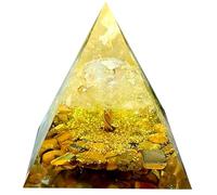 Saefheled Arbre de vie Pyramide d'Orgoni,Pyramide de cristals de guérison Orgonite L’œil de tigre&Cristal blanc.Utilisé pour réduire stress équilibrer les chakras Méditer pour attirer chance(6cm)