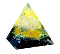 Saefheled Bijoux de Cristal Arbre de Vie Pyramide d'Ogoni,Pyramide cristals Guérison Ogonite Obsidienne&Cristal Blanc,Utilisé pour réduire Le Stress équilibrer Les Chakras Méditer pour Attirer Chance