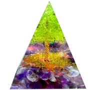 Saefheled Bijoux de cristal Arbre de vie Pyramide d'Ogoni,Pyramide cristals Guérison Ogonite Péridot Améthyste,Utilisé pour réduire le stress équilibrer les chakras Méditer pour attirer la chance