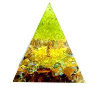 Saefheled Bijoux de cristal Arbre de vie Pyramide d'Ogoni,Pyramide cristals Guérison Ogonite Péridot L’œil de tigre,Utilisé pour réduire le stress équilibrer les chakras Méditer pour attirer chance