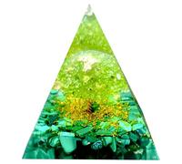 Saefheled Bijoux de cristal Arbre de vie Pyramide d'Ogoni,Pyramide cristals Guérison Ogonite Péridot Malachite,Utilisé pour réduire le stress équilibrer les chakras Méditer pour attirer la chance