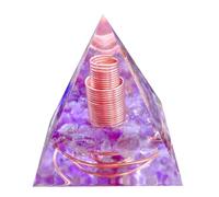 Saefheled Colonne de cristal,Générateur d'énergie pyramide Orgone,Pyramide de cristals de guérison d'orgonite Améthyste CristalS blanc Réduisez le stress Ajustez le Chakra Méditation Attirer la Chance