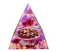 Saefheled Douze constellations Capricorne Orgonite pyramide de cristal,La pyramide de guérison de l'améthyste naturelle est utilisée pour protéger les chakras.,Réduire le stress méditez portez chance.