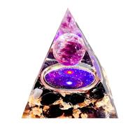 Saefheled Générateur d'énergie Pyramidal Orgone,Pyramide de Cristal de guérison d'Orgonite Obsidienne&Améthyste Naturelle Réduisez Le Stress Ajustez Le Chakra Traiter et méditation.Attirer la Chance