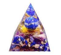 Saefheled Générateur d'énergie Pyramide Orgone,Pyramide de Cristal de guérison d'Orgonite Lapis-Lazuli&Améthyste Naturelle,Réduisez Le Stress Ajustez Le Chakra Traiter et méditation.Attirer la Chance