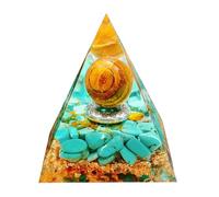 Saefheled Générateur d'énergie Pyramide Orgone,Pyramide de Cristal de guérison d'Orgonite Pierre d'oeil de Tigre&Turquoise Réduisez Le Stress Ajustez Le Chakra Traiter et méditation.Attirer la Chance