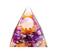 Saefheled La Fleur de Vie Générateur d'énergie Pyramide Orgone,Pyramide de cristals de guérison d'orgonite Améthyste Cristal Rose Réduisez Le Stress Ajustez Le Chakra Méditation Attirer la Chance