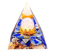 Saefheled La Fleur de Vie Pyramide de Orgone,Pyramide de Cristal de énergie de Orgonite,Lapis Lazuli&Cristal Rose,Réduisez Le Stress et protégez Le Chakra pour la méditation,collectez et guérissez