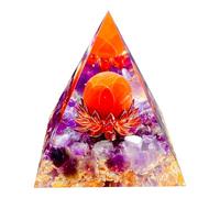 Saefheled La Fleur de Vie Pyramide de Orgone,Pyramide de Cristal de Orgonite,Améthyste&Pierre Arc-en-Ciel,Réduisez Le Stress et protégez Le Chakra pour la méditation,collectez et guérissez(6cm)
