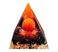 Saefheled La Fleur de Vie Pyramide de Orgone,Pyramide de Cristal de Orgonite, Obsidienne Pierre Arc-en-Ciel,Réduisez Le Stress et protégez Le Chakra pour la méditation,collectez et guérissez(6CM)