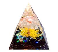 Saefheled La pyramide de cristal d'Ogonnie de l'arbre de la vie faite à la main,Cristal blanc Obsidienne l'énergie positive du Reiki pour la guérison de la richesse, outil de méditation chanceux